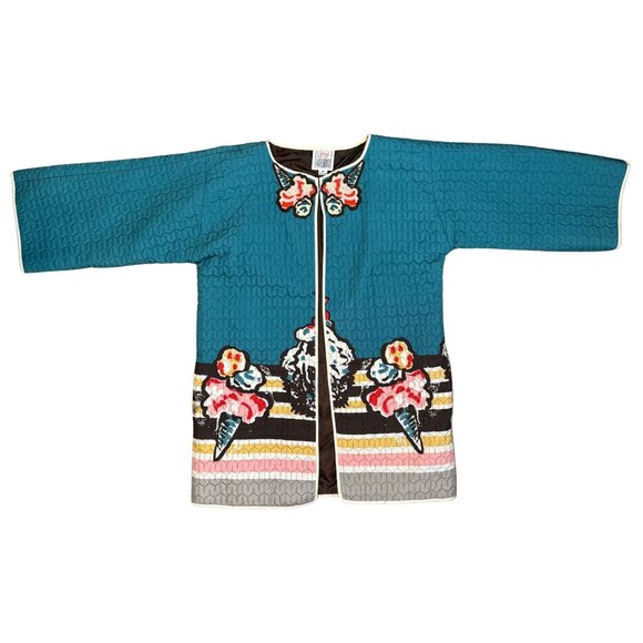 VERY VOLLBRACH Vintage Quilted Ice Cream Cone Novelty Jacket EUC M - Picture 1 of 4